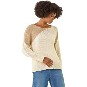 Roman Women's Colour Block Knit Jumper in Cream Size: 12 Cream 12 Roman Women's Colour Block Knit Jumper in Cream Size: 12 Cream 12