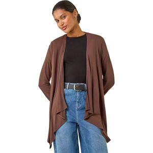 Roman Women's Waterfall Front Jersey Knit Cardigan in Chocolate Size: 12 Chocolate 12 Roman Women's Waterfall Front Jersey Knit Cardigan in Chocolate Size: 12 Chocolate 12