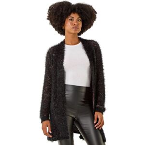 Roman Women's Fluffy Eyelash Knit Cardigan in Black Size: 20 Black 20 Roman Women's Fluffy Eyelash Knit Cardigan in Black Size: 20 Black 20