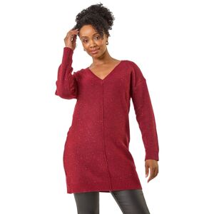 Roman Women's Petite Sparkle V-Neck Knit Jumper in Wine Size: 14 Wine 14 Roman Women's Petite Sparkle V-Neck Knit Jumper in Wine Size: 14 Wine 14