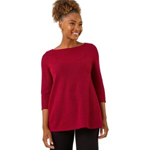 Roman Women's Crochet Knit Tunic Stretch Top in Red Size: 12 Red 12 Roman Women's Crochet Knit Tunic Stretch Top in Red Size: 12 Red 12