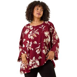 Roman Women's Curve Floral Print Stretch Top in Red Size: 22-24 Red 22-24 Roman Women's Curve Floral Print Stretch Top in Red Size: 22-24 Red 22-24