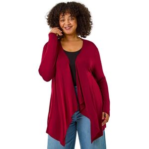 Roman Women's Curve Waterfall Front Jersey Cardigan in Burgundy Size: 20 Burgundy 20 Roman Women's Curve Waterfall Front Jersey Cardigan in Burgundy Size: 20 Burgundy 20
