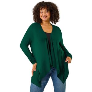 Roman Women's Curve Waterfall Front Jersey Cardigan in Green Size: 18 Green 18 Roman Women's Curve Waterfall Front Jersey Cardigan in Green Size: 18 Green 18