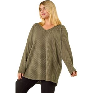 Roman Women's Curve Textured V-Neck Stretch Top in Dark Green Size: 22-24 Dark Green 22-24 Roman Women's Curve Textured V-Neck Stretch Top in Dark Green Size: 22-24 Dark Green 22-24