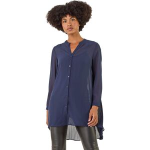 Roman Women's V-Neck Pleated Back Blouse in Navy Size: 10 Navy 10 Roman Women's V-Neck Pleated Back Blouse in Navy Size: 10 Navy 10