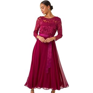 Roman Women's Petite Lace Contrast Bodice Dress in Wine Size: 14 Wine 14 Roman Women's Petite Lace Contrast Bodice Dress in Wine Size: 14 Wine 14