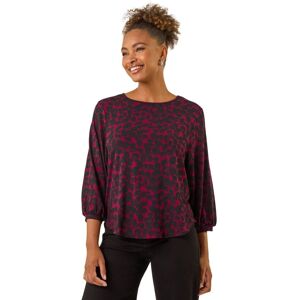 Roman Women's Abstract Spot Print Top in Wine Size: 12 Wine 12 Roman Women's Abstract Spot Print Top in Wine Size: 12 Wine 12