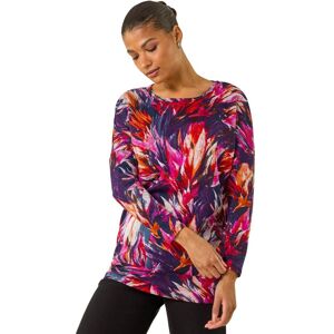 Roman Women's Floral Print Bubble Hem Stretch Top in Navy Size: 20 Navy 20 Roman Women's Floral Print Bubble Hem Stretch Top in Navy Size: 20 Navy 20