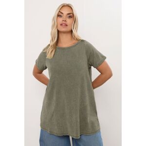Yours Women's Acid Wash Ribbed Swing T-Shirt in Light Khaki Size: 26-28 Light Khaki 26-28 Yours Women's Acid Wash Ribbed Swing T-Shirt in Light Khaki Size: 26-28 Light Khaki 26-28