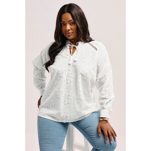 Yours Women's Floral Embroidered Tie Neck Blouse in White Size: 26-28 White 26-28 Yours Women's Floral Embroidered Tie Neck Blouse in White Size: 26-28 White 26-28