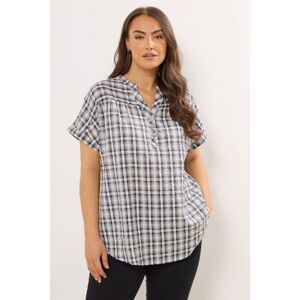 Yours Women's Check Print Textured Blouse in Grey Size: 34-36 Grey 34-36 Yours Women's Check Print Textured Blouse in Grey Size: 34-36 Grey 34-36