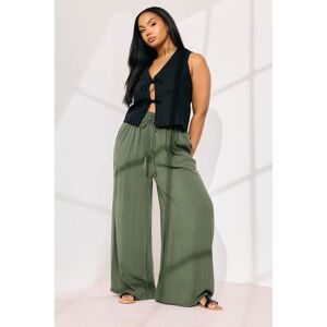 Yours Women's Chambray Tie Front Wide Leg Trousers in Light Khaki Size: 20 Light Khaki 20 Yours Women's Chambray Tie Front Wide Leg Trousers in Light Khaki Size: 20 Light Khaki 20