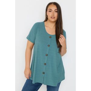 Yours Women's Button Front Ribbed Swing Top in Teal Size: 18 Teal 18 Yours Women's Button Front Ribbed Swing Top in Teal Size: 18 Teal 18