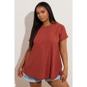 Yours Women's Broderie Anglaise Textured Swing Top in Orange Size: 22-24 Orange 22-24 Yours Women's Broderie Anglaise Textured Swing Top in Orange Size: 22-24 Orange 22-24