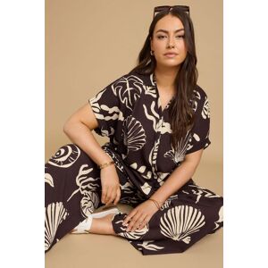 Yours Women's Seashell Print Textured Shirt in Light Brown Size: 20 Light Brown 20 Yours Women's Seashell Print Textured Shirt in Light Brown Size: 20 Light Brown 20