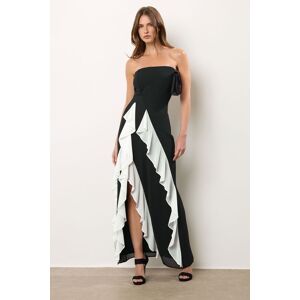 Star by Julien Macdonald Women's Bandeau Contrast Ruffle Maxi Dress in Black Size: 14 Black 14 Star by Julien Macdonald Women's Bandeau Contrast Ruffle Maxi Dress in Black Size: 14 Black 14