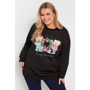 Yours Women's Teddy Bear Christmas Print Sweatshirt in Black Size: 26-28 Black 26-28 Yours Women's Teddy Bear Christmas Print Sweatshirt in Black Size: 26-28 Black 26-28