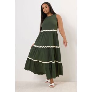 Yours Women's Contrast Swirl Tiered Maxi Dress in Light Khaki Size: 16 Light Khaki 16 Yours Women's Contrast Swirl Tiered Maxi Dress in Light Khaki Size: 16 Light Khaki 16