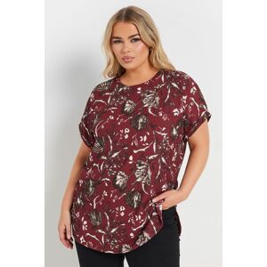 Yours Women's Floral Textured Eyelet Top in Burgundy Size: 22-24 Burgundy 22-24 Yours Women's Floral Textured Eyelet Top in Burgundy Size: 22-24 Burgundy 22-24