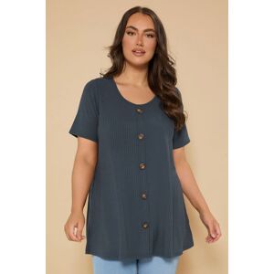 Yours Women's Button Front Ribbed Swing Top in Dark Blue Size: 26-28 Dark Blue 26-28 Yours Women's Button Front Ribbed Swing Top in Dark Blue Size: 26-28 Dark Blue 26-28