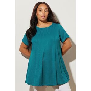 Yours Women's Ribbed Soft Touch T-Shirt in Teal Size: 22-24 Teal 22-24 Yours Women's Ribbed Soft Touch T-Shirt in Teal Size: 22-24 Teal 22-24