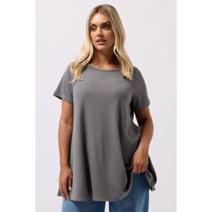 Yours Women's Ribbed Soft Touch T-Shirt in Grey Size: 22-24 Grey 22-24 Yours Women's Ribbed Soft Touch T-Shirt in Grey Size: 22-24 Grey 22-24