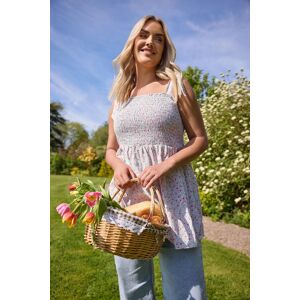 Yours Women's Floral Shirred Tie Sleeve Cami Top in Pink Size: 34-36 Pink 34-36 Yours Women's Floral Shirred Tie Sleeve Cami Top in Pink Size: 34-36 Pink 34-36