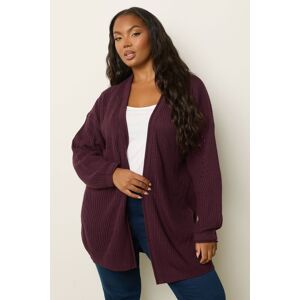 Yours Women's Pointelle Chunky Knitted Cardigan in Purple Size: 18-20 Purple 18-20 Yours Women's Pointelle Chunky Knitted Cardigan in Purple Size: 18-20 Purple 18-20