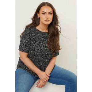 Yours Women's Dot Print Textured Top in Black Size: 22-24 Black 22-24 Yours Women's Dot Print Textured Top in Black Size: 22-24 Black 22-24