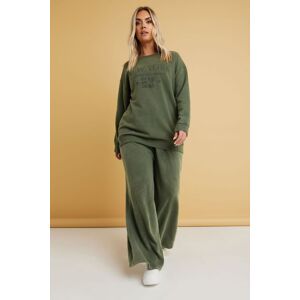 Yours Women's Washed Wide Leg Joggers in Light Khaki Size: 26-28 Light Khaki 26-28 Yours Women's Washed Wide Leg Joggers in Light Khaki Size: 26-28 Light Khaki 26-28