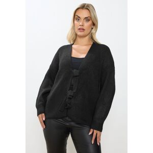 Yours Women's Knitted Tie Front Cardigan in Black Size: 22-24 Black 22-24 Yours Women's Knitted Tie Front Cardigan in Black Size: 22-24 Black 22-24