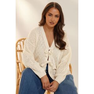 Yours Women's Pointelle Knitted Tie Front Cardigan in White Size: 26-28 White 26-28 Yours Women's Pointelle Knitted Tie Front Cardigan in White Size: 26-28 White 26-28