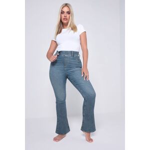 Yours Women's Denim Flared Jeggings in Blue Size: 16 Blue 16 Yours Women's Denim Flared Jeggings in Blue Size: 16 Blue 16