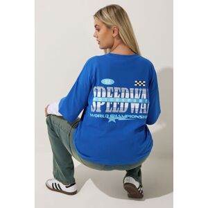 Yours Women's Motorsport Graphic 2-In-1 T-Shirt in Blue Size: 16 Blue 16 Yours Women's Motorsport Graphic 2-In-1 T-Shirt in Blue Size: 16 Blue 16