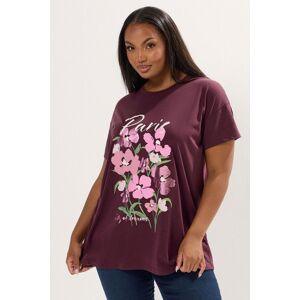 Yours Women's 'Paris' Floral Graphic T-Shirt in Purple Size: 22-24 Purple 22-24 Yours Women's 'Paris' Floral Graphic T-Shirt in Purple Size: 22-24 Purple 22-24