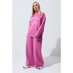 Yours Women's 'Apres 98' Wide Leg Joggers in Pink Size: 26-28 Pink 26-28 Yours Women's 'Apres 98' Wide Leg Joggers in Pink Size: 26-28 Pink 26-28