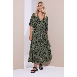 Yours Women's Leaf Wrap Maxi Dress in Light Khaki Size: 26-28 Light Khaki 26-28 Yours Women's Leaf Wrap Maxi Dress in Light Khaki Size: 26-28 Light Khaki 26-28