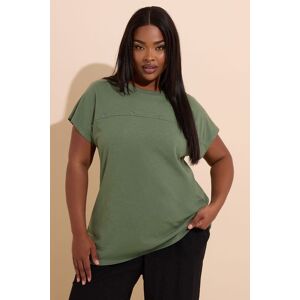 Yours Women's Cotton Stud Detail T-Shirt in Light Khaki Size: 14 Light Khaki 14 Yours Women's Cotton Stud Detail T-Shirt in Light Khaki Size: 14 Light Khaki 14