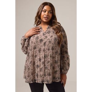 Yours Women's Floral Print Pleated Blouse in Mauve Size: 22-24 Mauve 22-24 Yours Women's Floral Print Pleated Blouse in Mauve Size: 22-24 Mauve 22-24