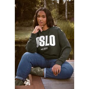 Yours Women's 'Oslo' Slogan Sweatshirt in Light Khaki Size: 26-28 Light Khaki 26-28 Yours Women's 'Oslo' Slogan Sweatshirt in Light Khaki Size: 26-28 Light Khaki 26-28
