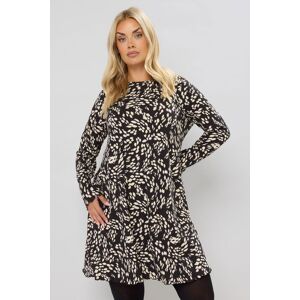 Yours Women's Abstract Print Ribbed Tunic Top in Black Size: 30-32 Black 30-32 Yours Women's Abstract Print Ribbed Tunic Top in Black Size: 30-32 Black 30-32