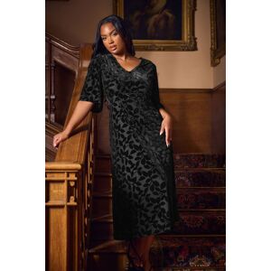 Yours Women's Velvet Devore Midaxi Dress in Black Size: 16 Black 16 Yours Women's Velvet Devore Midaxi Dress in Black Size: 16 Black 16
