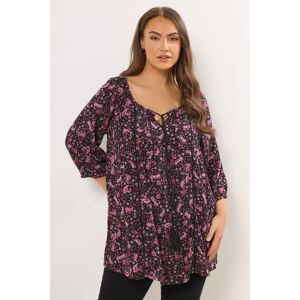 Yours Women's Paisley Print Tie Front Top in Pink Size: 22-24 Pink 22-24 Yours Women's Paisley Print Tie Front Top in Pink Size: 22-24 Pink 22-24