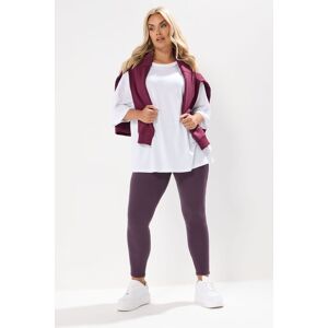 Yours Women's High Waisted Ribbed Leggings in Purple Size: 18 Purple 18 Yours Women's High Waisted Ribbed Leggings in Purple Size: 18 Purple 18