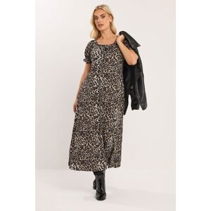 Yours Women's Leopard Print Textured Maxi Dress in Brown Size: 18 Brown 18 Yours Women's Leopard Print Textured Maxi Dress in Brown Size: 18 Brown 18