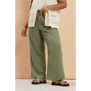 Yours Women's Linen Look Wide Leg Trousers in Light Khaki Size: 26-28 Light Khaki 26-28 Yours Women's Linen Look Wide Leg Trousers in Light Khaki Size: 26-28 Light Khaki 26-28