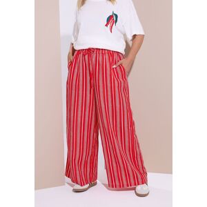 Yours Women's Textured Stripe Wide Leg Trousers in Red Size: 22 Red 22 Yours Women's Textured Stripe Wide Leg Trousers in Red Size: 22 Red 22