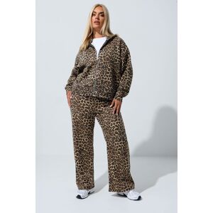 Yours Women's Leopard Print Wide Leg Joggers in Brown Size: 26-28 Brown 26-28 Yours Women's Leopard Print Wide Leg Joggers in Brown Size: 26-28 Brown 26-28