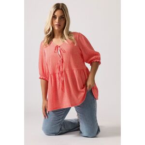 Yours Women's Gingham Bow Tie Front Peplum Top in Red Size: 20 Red 20 Yours Women's Gingham Bow Tie Front Peplum Top in Red Size: 20 Red 20